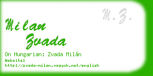 milan zvada business card